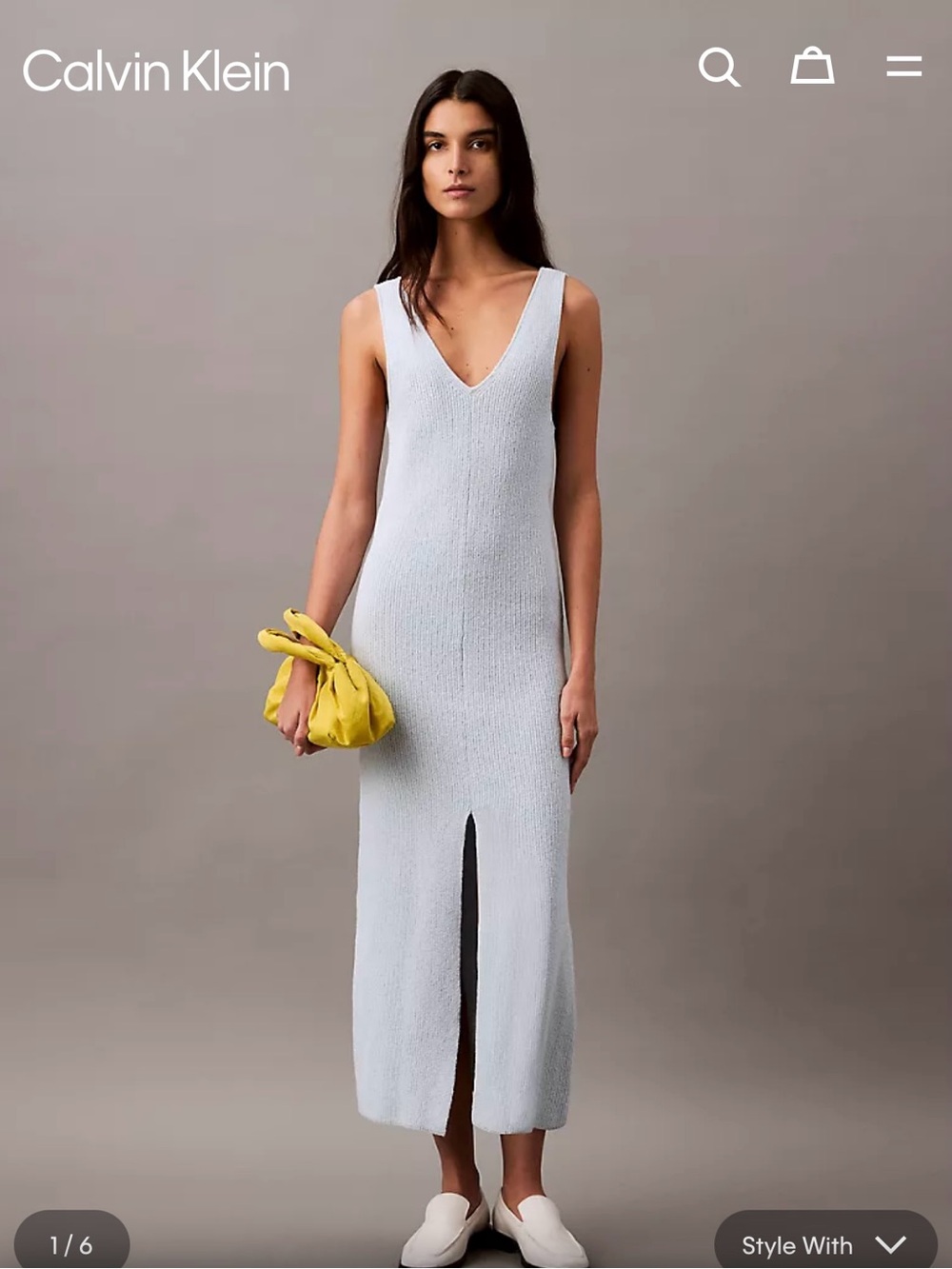Calvin Klein boucle rib dress baby blue size Large